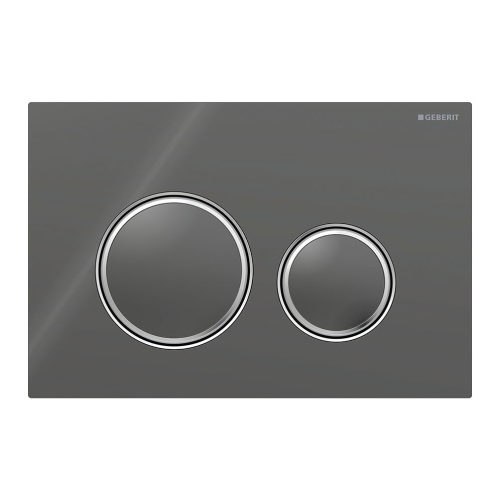 Cutout image of Geberit Sigma50 Round Lava Glass Dual Flush Plate